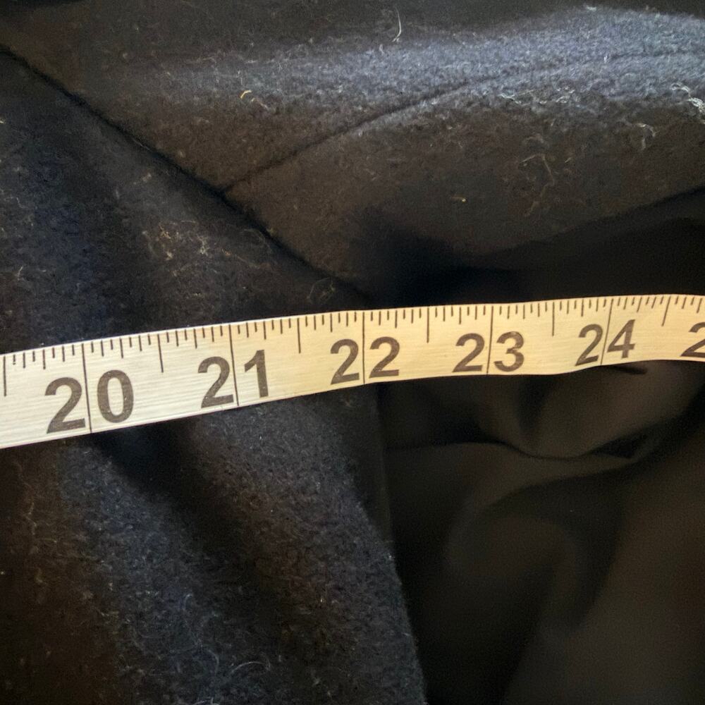 Old Navy Women's XL Black Wool Blend Zip Pea Coat Belted - Picture 8 of 9